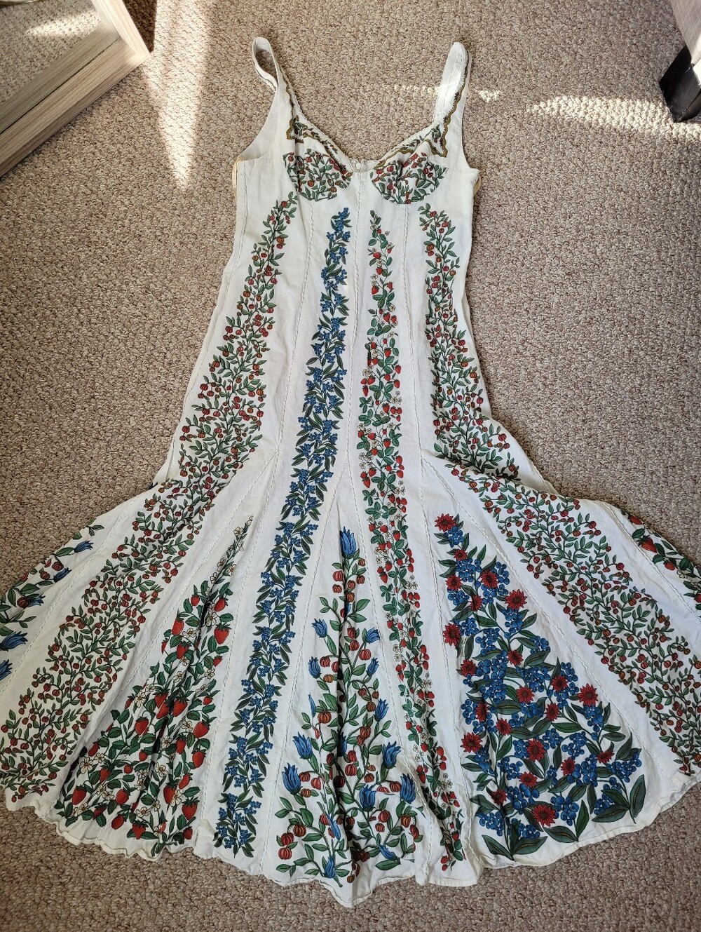 Farm Rio Berry Print Linen Blend Midi Dress - Picture 7 of 10